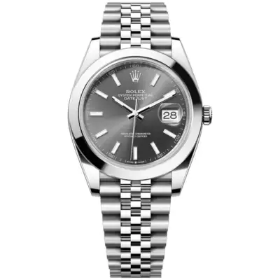 Rolex Datejust 41 Slate Grey with Smooth Bezel and Jubilee Bracelet