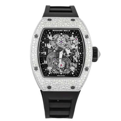 Richard Mille Chronograph RM17-01 Tourbillon White Gold Diamond Bezel 48mm Openworked Dial