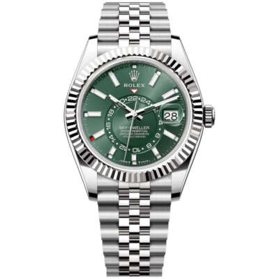 Rolex Sky-Dweller 42mm 336934-0002 Green Index Dial, Worn 2024