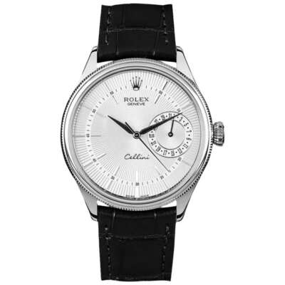 Rolex Cellini 39mm 50519 Guilloche Silver Dial, Worn